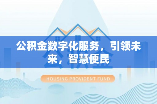 虾峙公积金数字化服务，引领未来，智慧便民