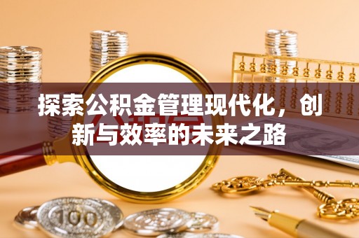 虾峙探索公积金管理现代化，创新与效率的未来之路