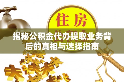 虾峙揭秘公积金代办提取业务背后的真相与选择指南