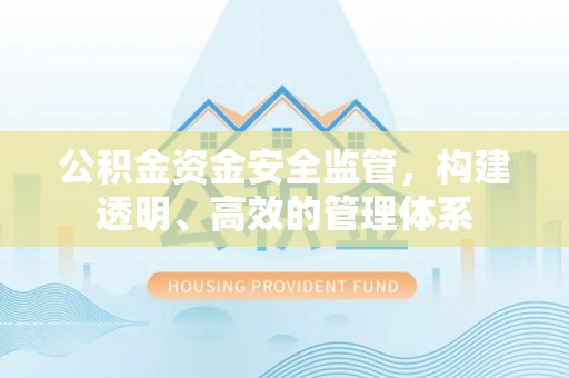 虾峙公积金资金安全监管，构建透明、高效的管理体系