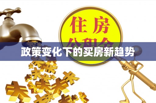 虾峙政策变化下的买房新趋势