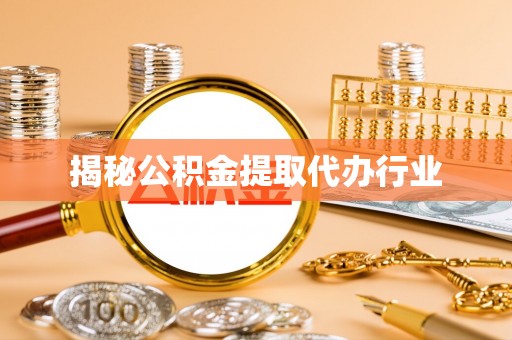 虾峙揭秘公积金提取代办行业