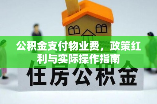 虾峙公积金支付物业费，政策红利与实际操作指南