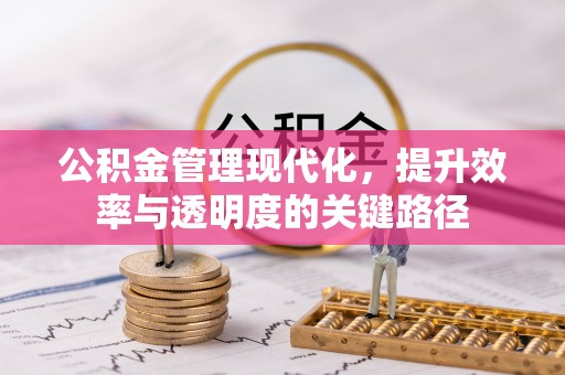 虾峙公积金管理现代化，提升效率与透明度的关键路径