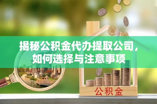 虾峙揭秘公积金代办提取公司，如何选择与注意事项