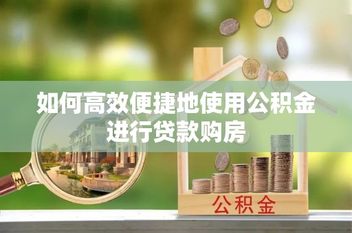虾峙如何高效便捷地使用公积金进行贷款购房